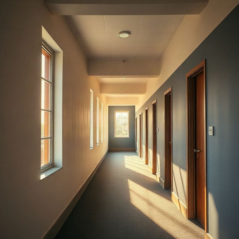 A sunlit corridor inside the Academyhavenk office in Thika