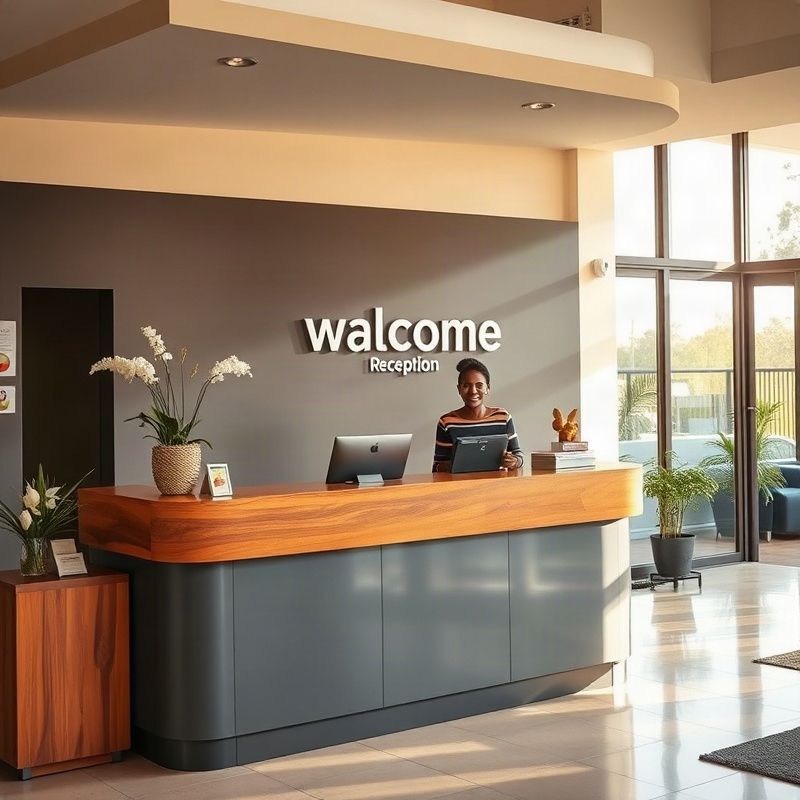 The welcoming reception desk at Academyhavenk in Thika