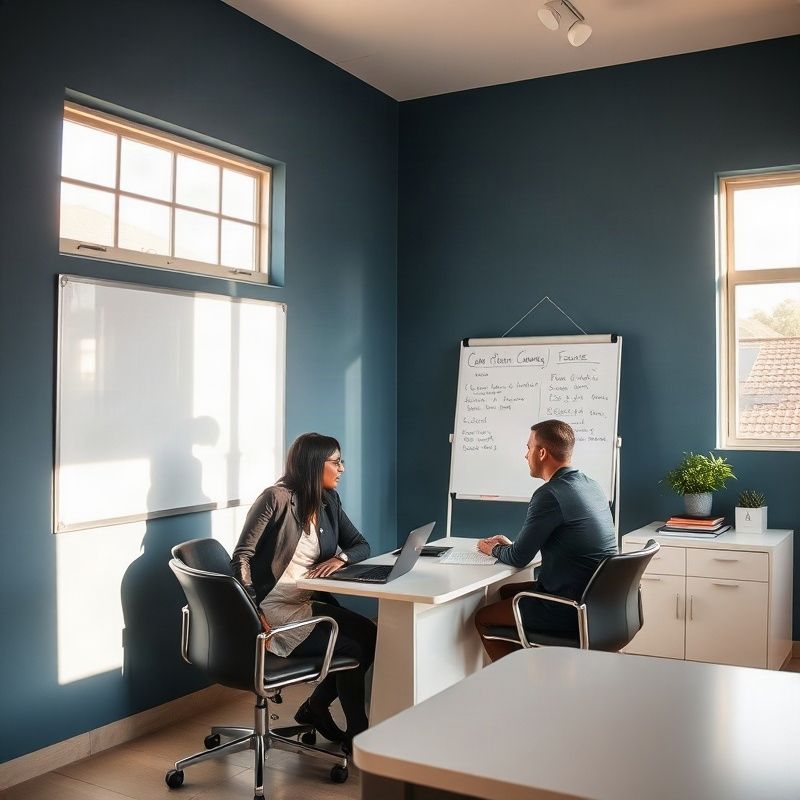 A consultation room at Academyhavenk with two professionals in discussion